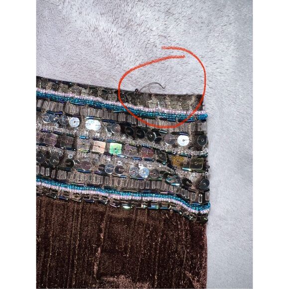 Gothic Victorian Chocolate Brown Velvet MIDI Skirt 8 - Picture 5 of 8